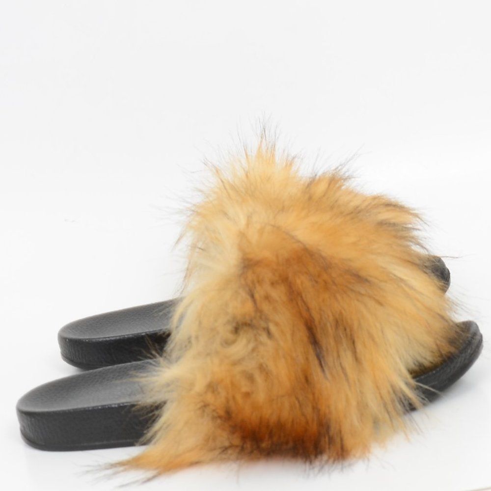 Funky!‎ Fun! Furry! Women's  Size 9 Slip On Sandals Flats Slides Vegan NEW